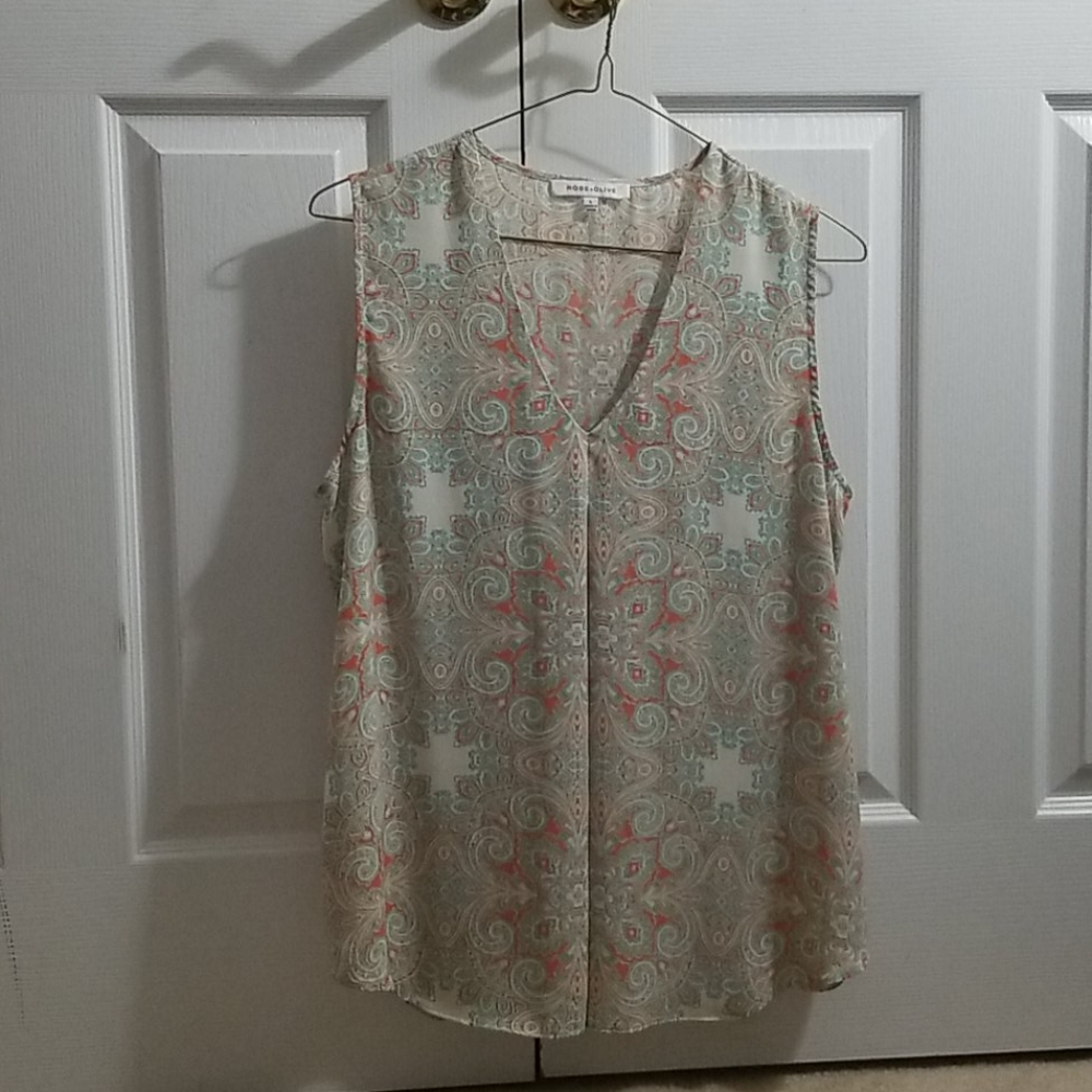 Rose & Olive V-Neck blouse